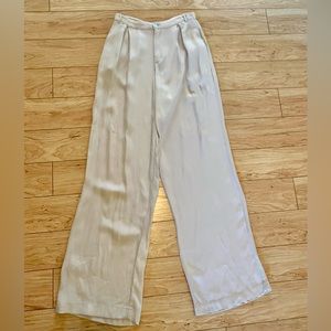 Wide leg Zara pleated silky pants